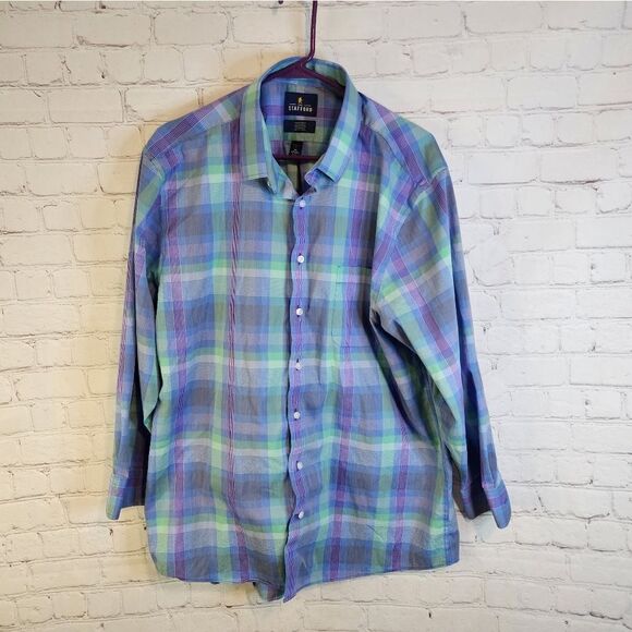 Men's Stafford "Smart Tech" longsleeve button-down shirt, size XL - Picture 1 of 3